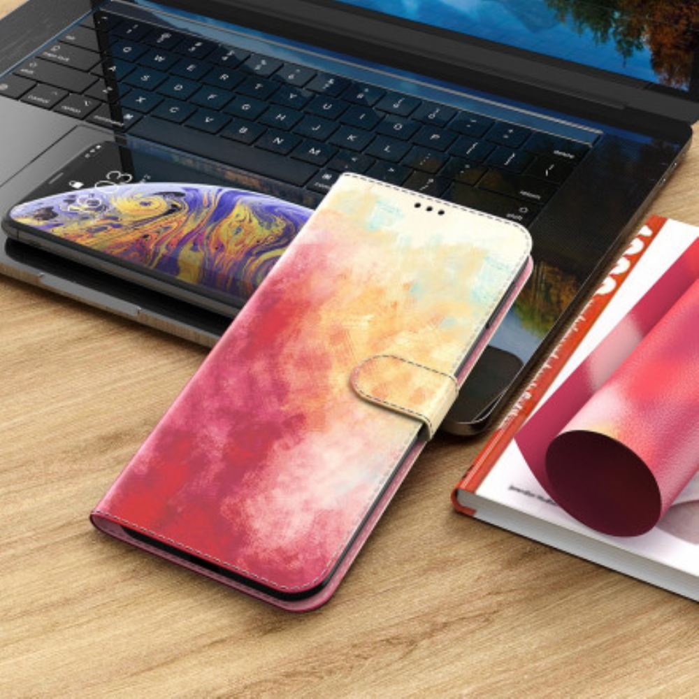 Kožené Pouzdro Na Motorola Edge 20 Lite Akvarel