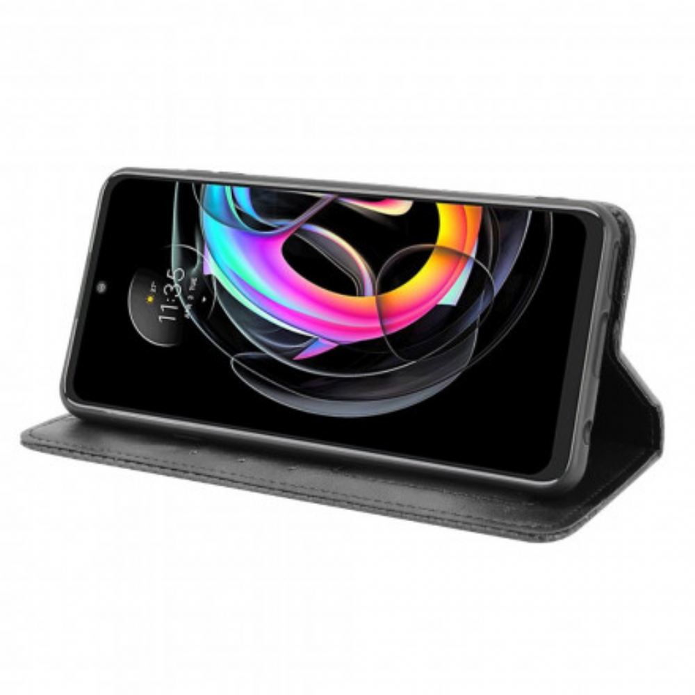 Kryty Na Mobil Na Motorola Edge 20 Lite Flipové Pouzdro Stylizovaný Vintage Kožený Efekt