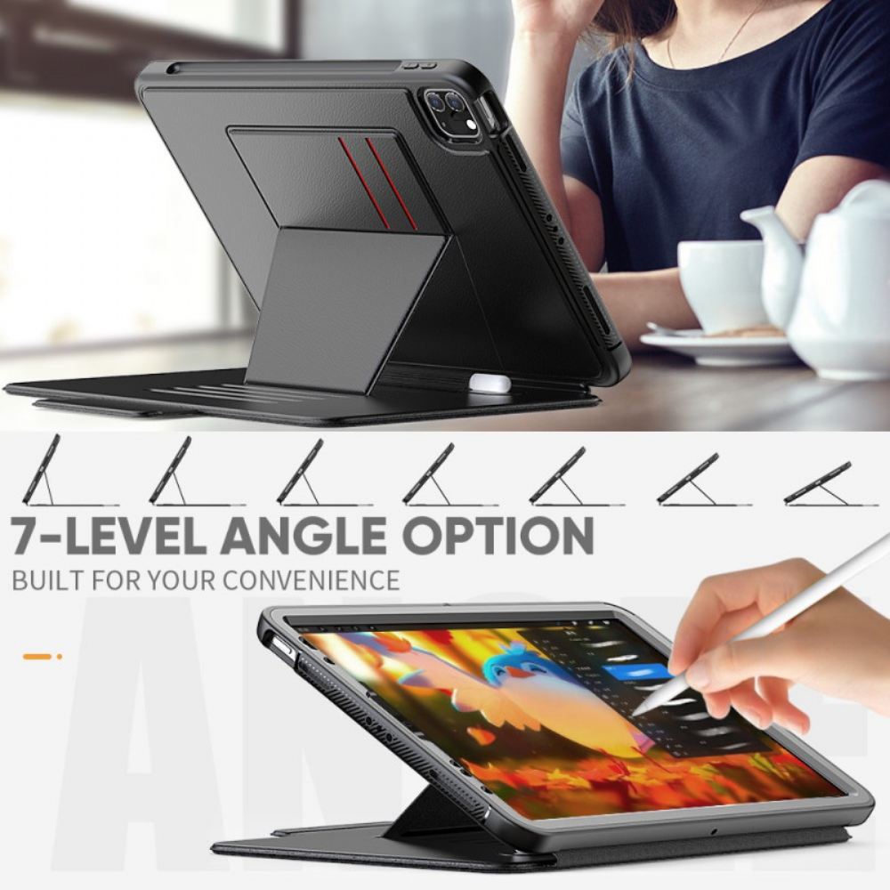 Kožené Pouzdro Folio Na iPad Air (2022) (2020) / Pro 11" Držák Karet S Více Úhly