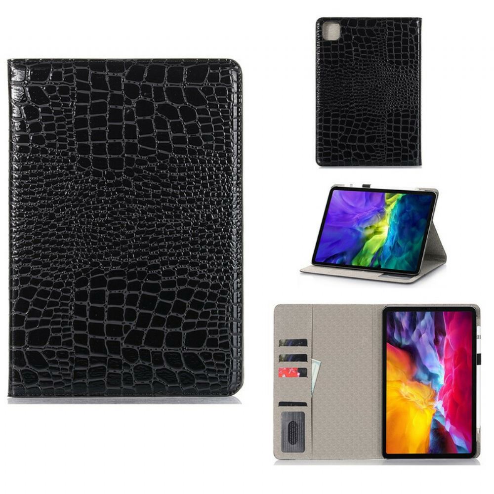 Kožené Pouzdro Folio Na iPad Air (2022) (2020) / Pro 11" Jednobarevná Krokodýlí Kůže