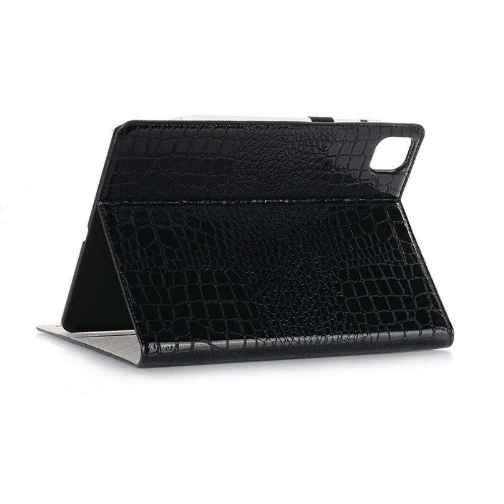 Kožené Pouzdro Folio Na iPad Air (2022) (2020) / Pro 11" Jednobarevná Krokodýlí Kůže