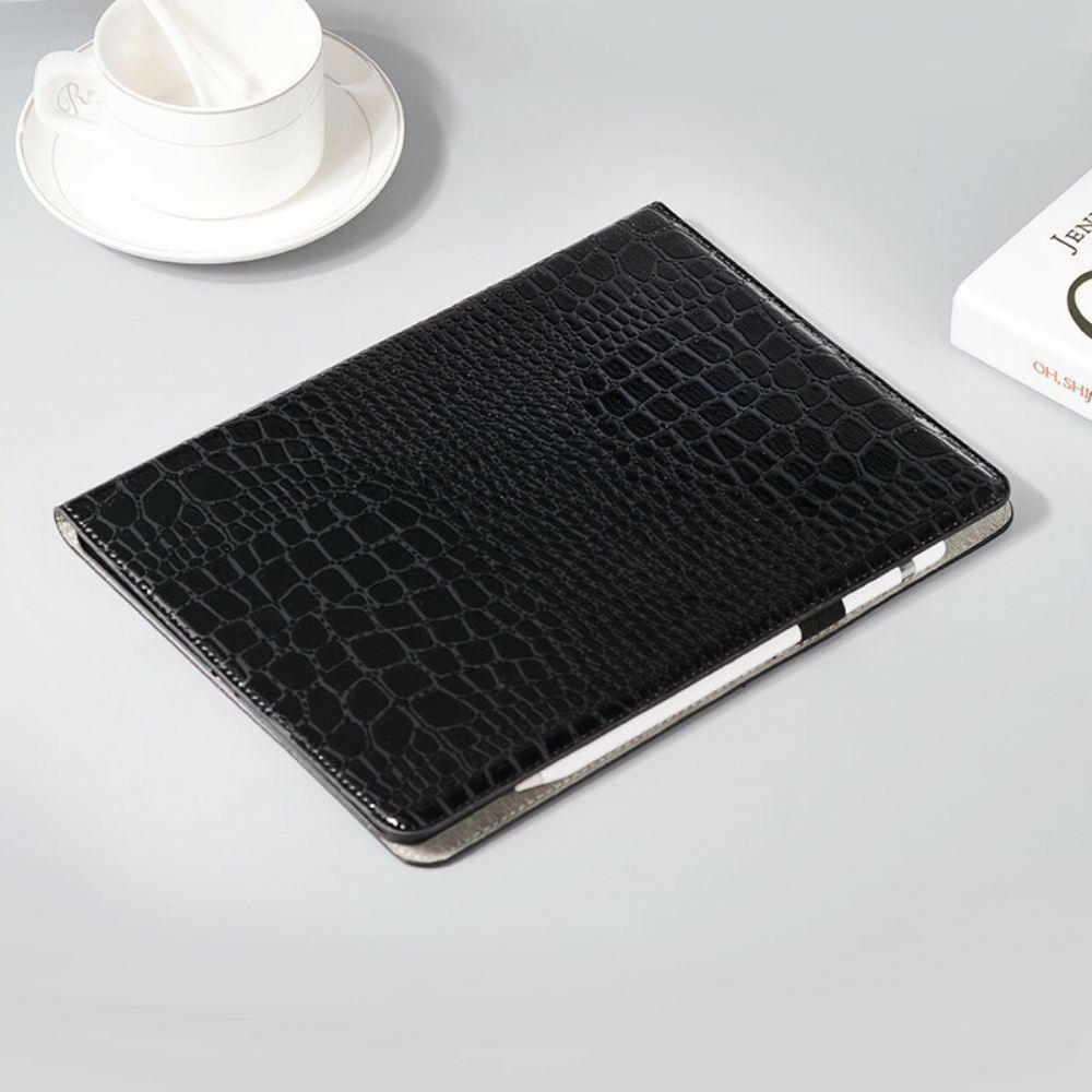 Kožené Pouzdro Folio Na iPad Air (2022) (2020) / Pro 11" Jednobarevná Krokodýlí Kůže