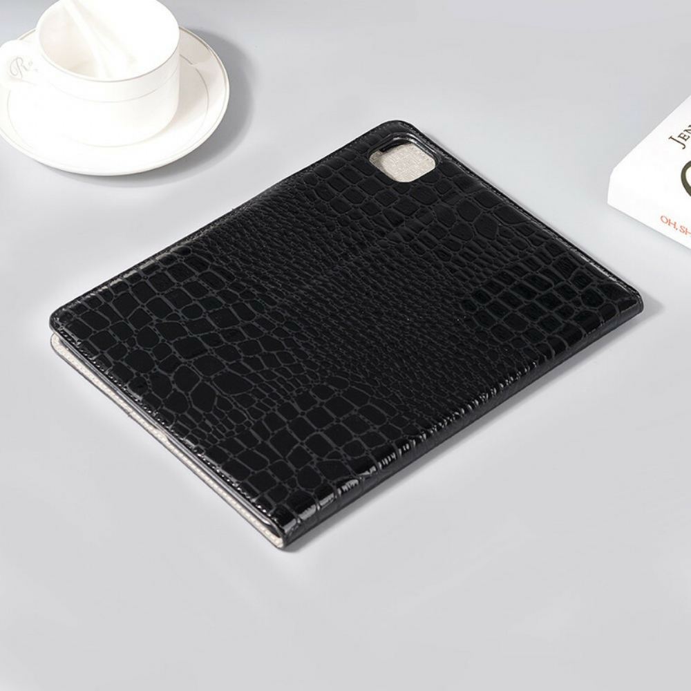 Kožené Pouzdro Folio Na iPad Air (2022) (2020) / Pro 11" Jednobarevná Krokodýlí Kůže