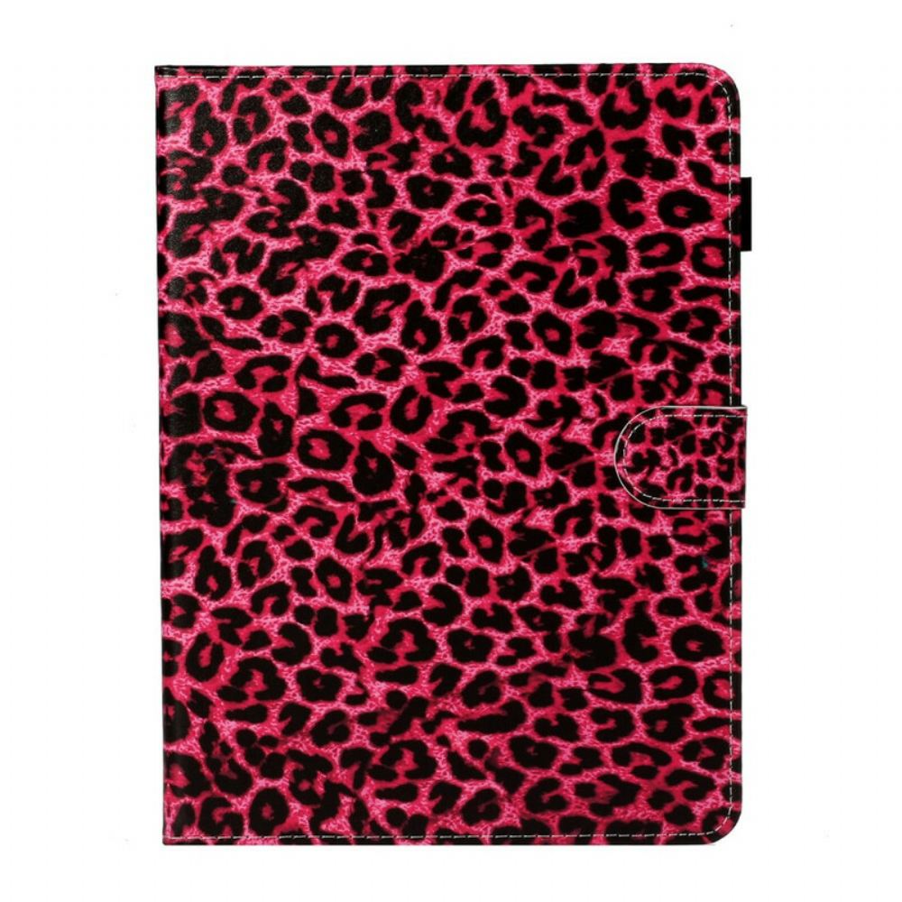 Kožené Pouzdro Na iPad Air (2022) (2020) / Pro 11" Růžový Leopardí Vzor