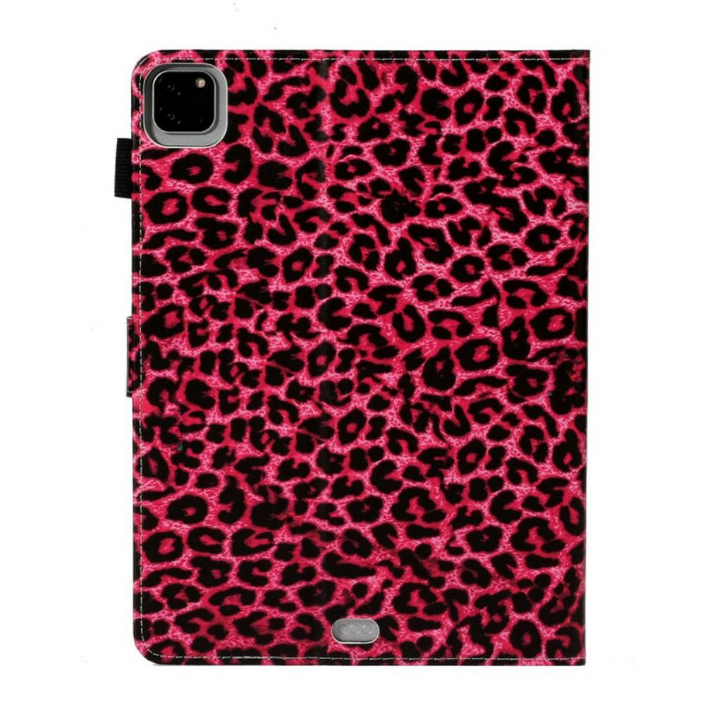 Kožené Pouzdro Na iPad Air (2022) (2020) / Pro 11" Růžový Leopardí Vzor