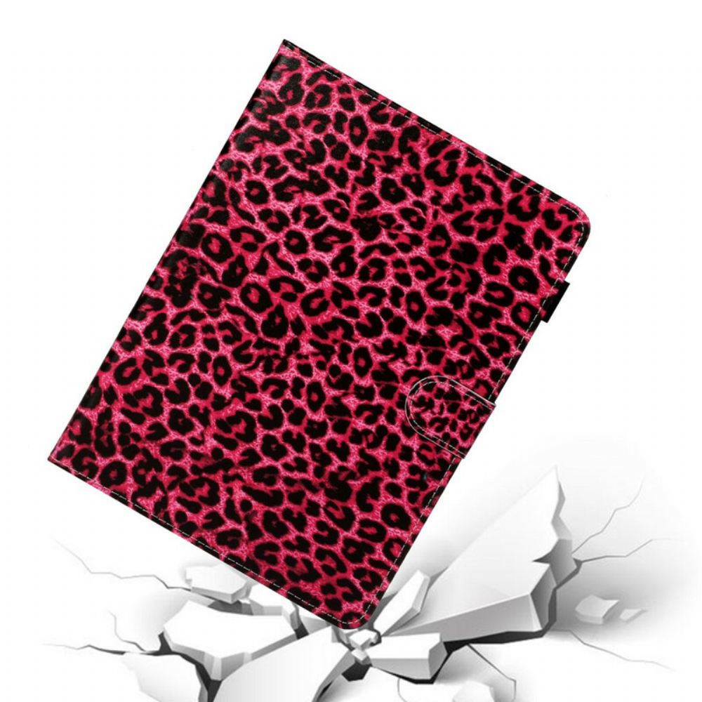 Kožené Pouzdro Na iPad Air (2022) (2020) / Pro 11" Růžový Leopardí Vzor