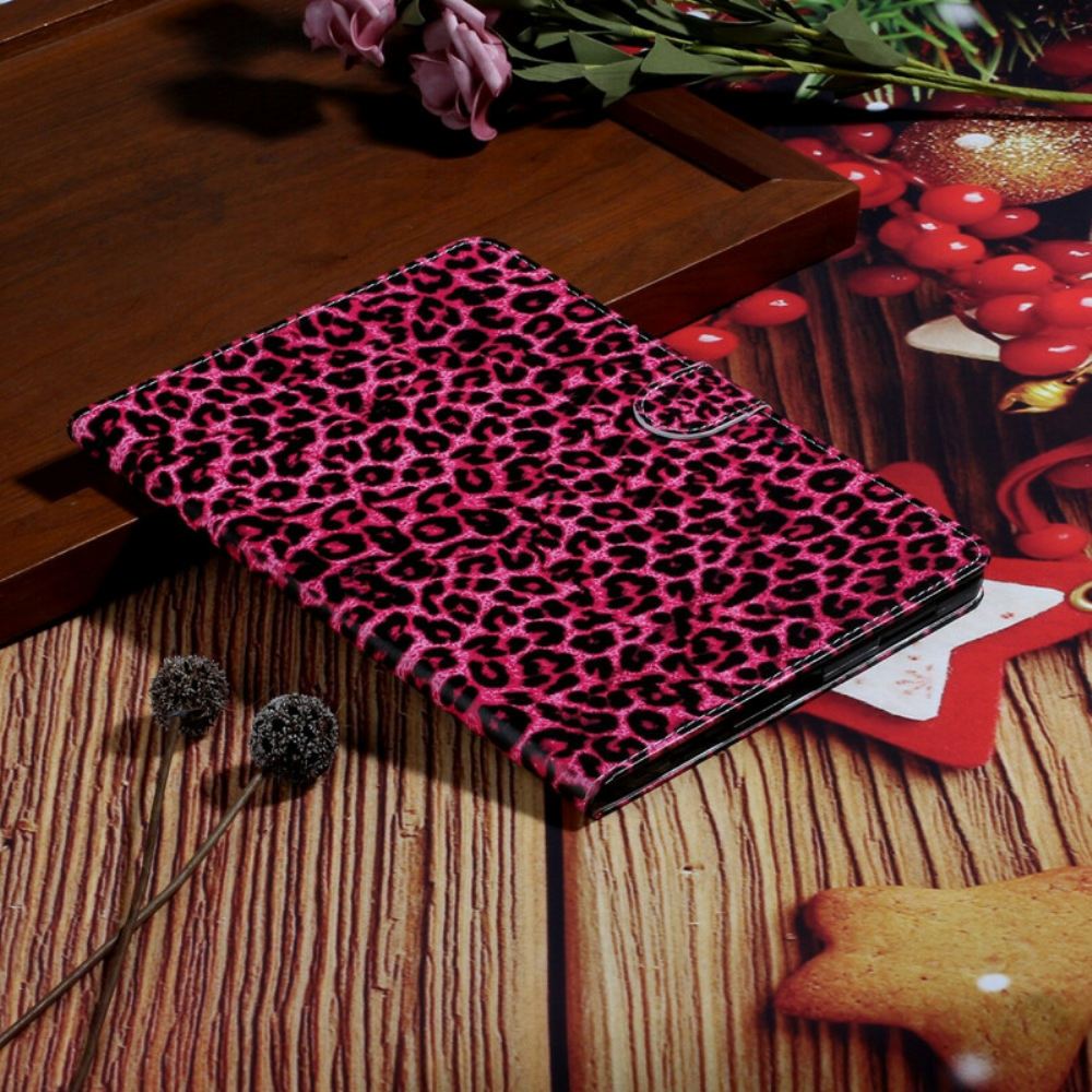 Kožené Pouzdro Na iPad Air (2022) (2020) / Pro 11" Růžový Leopardí Vzor