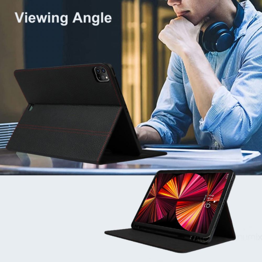 Pouzdra Na iPad Air (2022) (2020) / Pro 11" Pravá Kůže Litchi