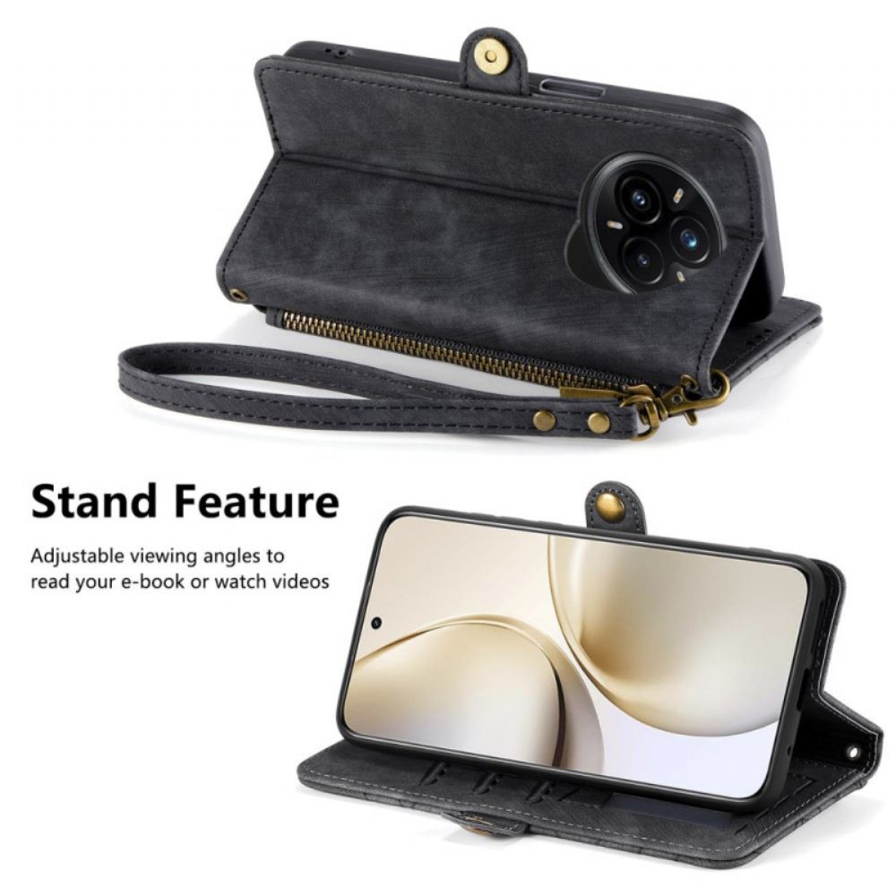 Kožený Kryt Na Realme 14 Pro Plus 5g Peněženka S Liniemi