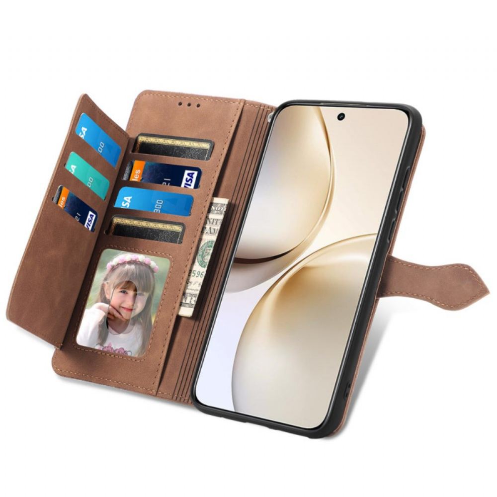 Kožený Kryt Na Realme 14 Pro Plus 5g Semišový Efekt S Krajkovým Vzorem