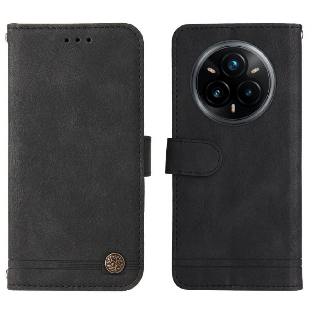 Kožený Kryt Na Realme 14 Pro Plus 5g Vintage Efekt S Nýtem