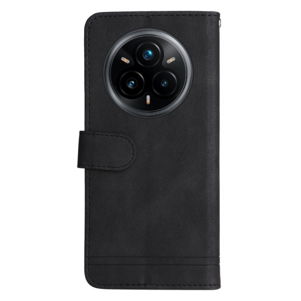 Kožený Kryt Na Realme 14 Pro Plus 5g Vintage Efekt S Nýtem