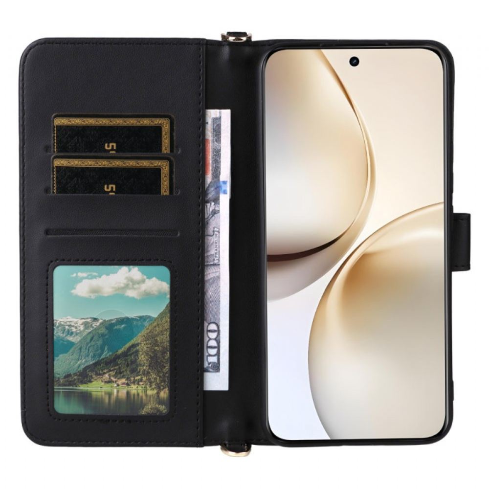 Kožený Kryt Realme 14 Pro Plus 5g Prémiové S Ramenním Popruhem A Popruhem