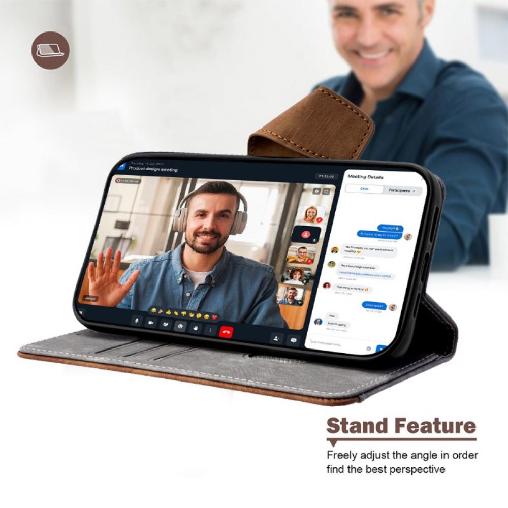 Kožený Kryt Realme 14 Pro Plus 5g Vintage Design S Rfid Blokováním