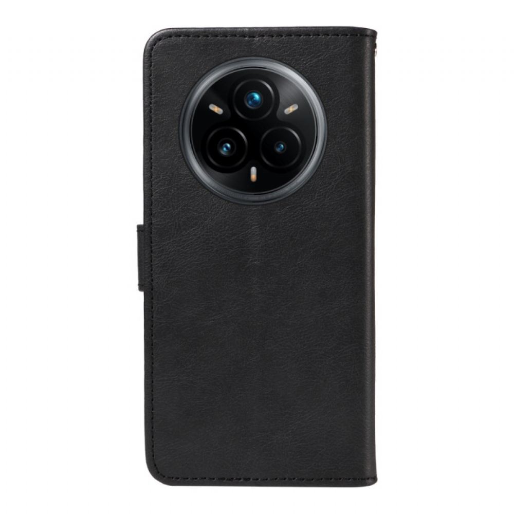 Kožený Kryt Realme 14 Pro Plus 5g Řemínek Z Obyčejné Umělé Kůže