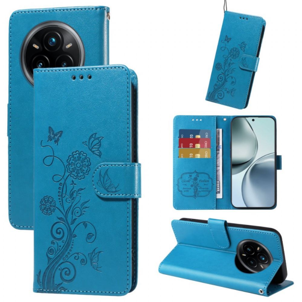 Peněženková Pouzdra Realme 14 Pro Plus 5g Kryty Na Mobil Květinový Vzor