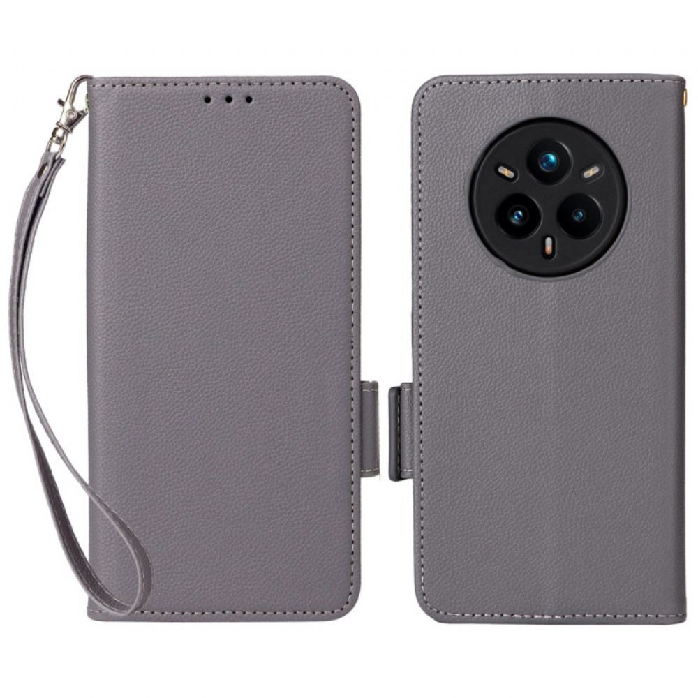 Peněženková Pouzdra Realme 14 Pro Plus 5g Liči Umělá Kůže S Popruhem