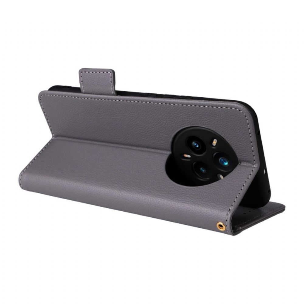 Peněženková Pouzdra Realme 14 Pro Plus 5g Liči Umělá Kůže S Popruhem