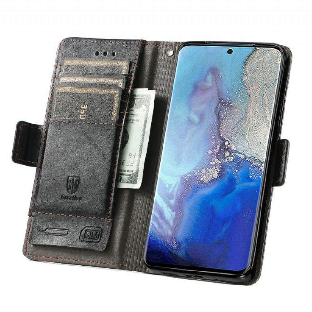 Kožené Pouzdro Na Samsung Galaxy S20 Plus 4G / 5G Dvojbarevná Dvojitá Spona
