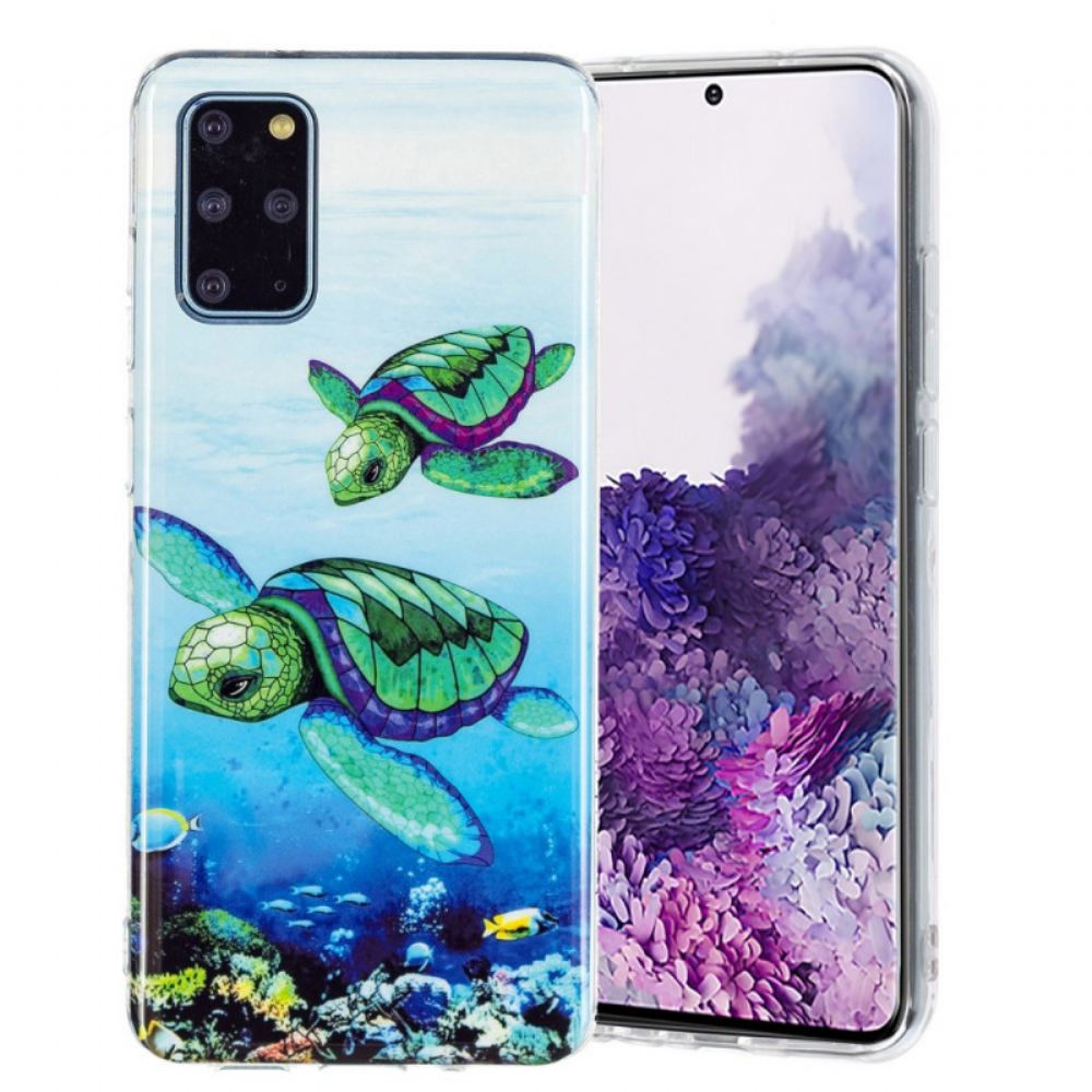Kryty Na Mobil Na Samsung Galaxy S20 Plus 4G / 5G Fluorescenční Želvy