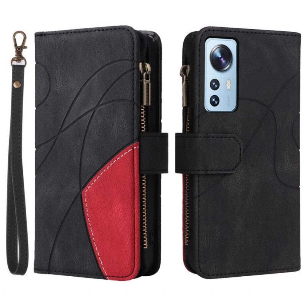 Flipové Pouzdro Na Xiaomi 12 Lite Dvoubarevná S Peněženkou Na Mince