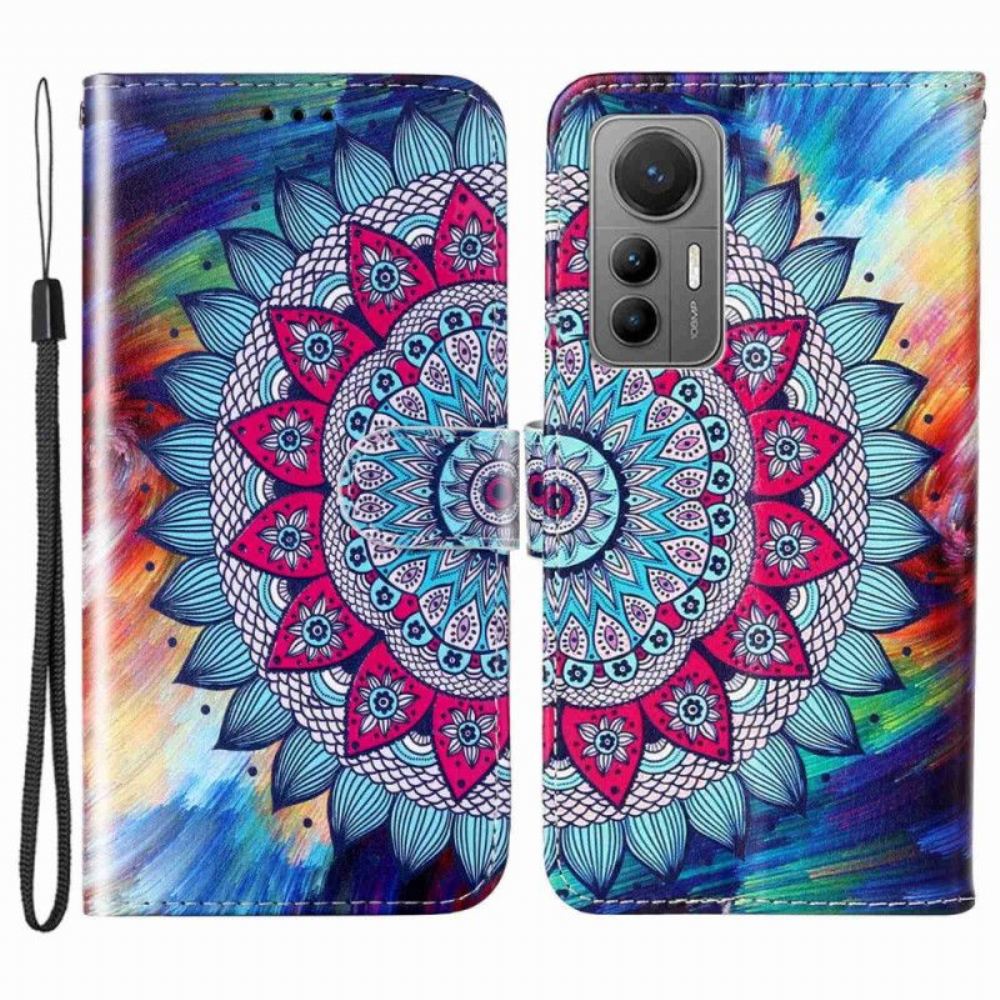 Flipové Pouzdro Na Xiaomi 12 Lite Na Lana Barevné Strappy Mandala