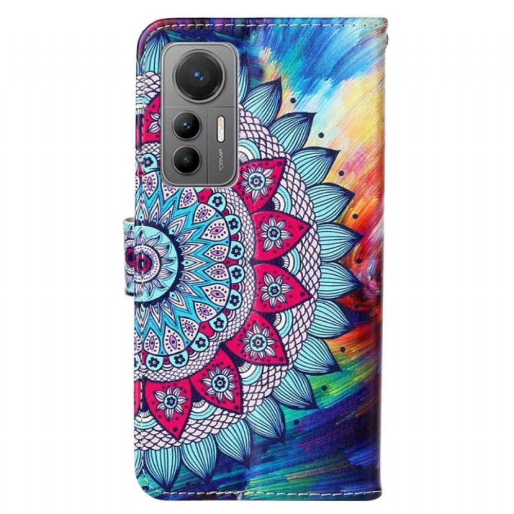 Flipové Pouzdro Na Xiaomi 12 Lite Na Lana Barevné Strappy Mandala