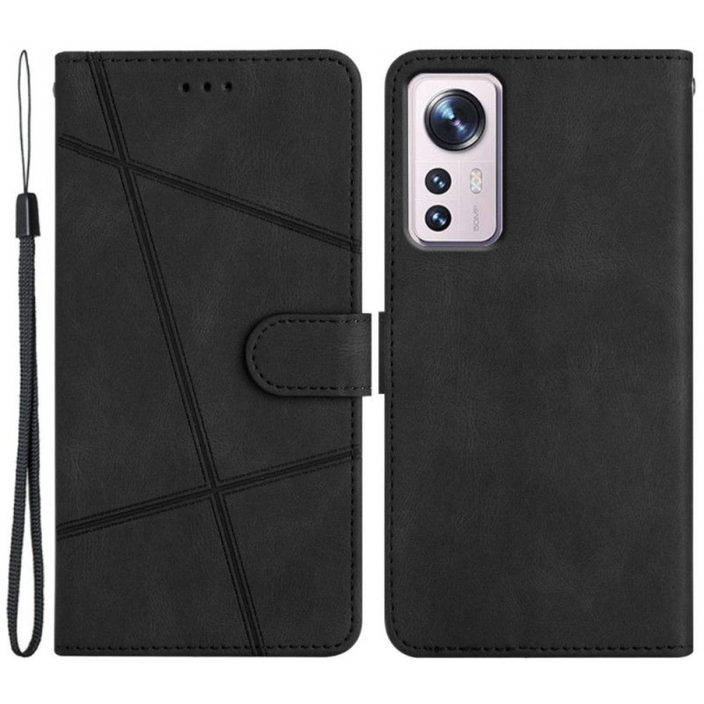 Flipové Pouzdro Na Xiaomi 12 Lite Na Lana Linky Koženého Řemínku