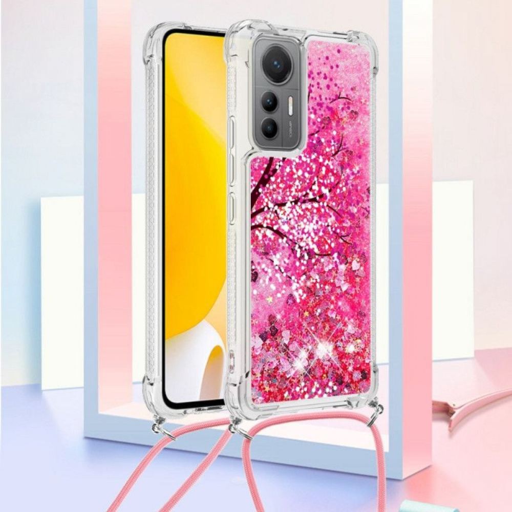 Kryt Na Xiaomi 12 Lite Na Lana Flitrový Strom Se Šňůrkou