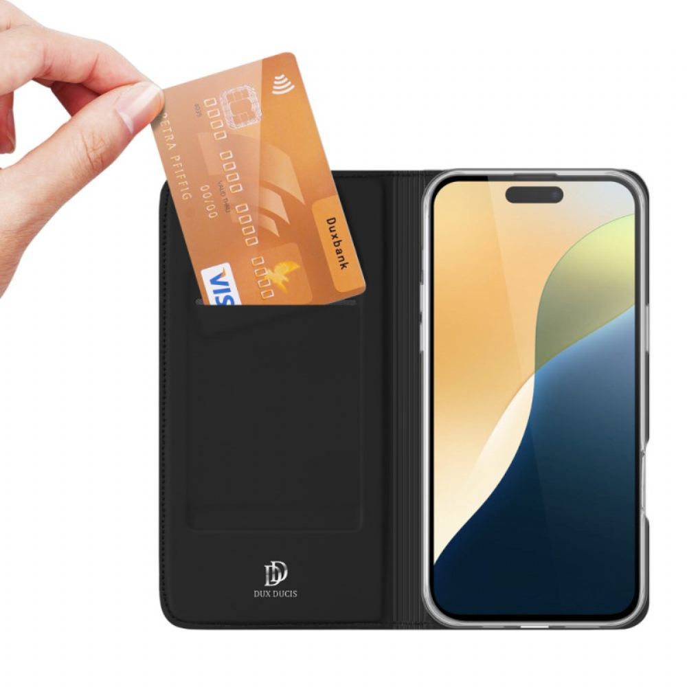 Kožené Pouzdro Folio iPhone 16 Skin Pro Series Dux Ducis