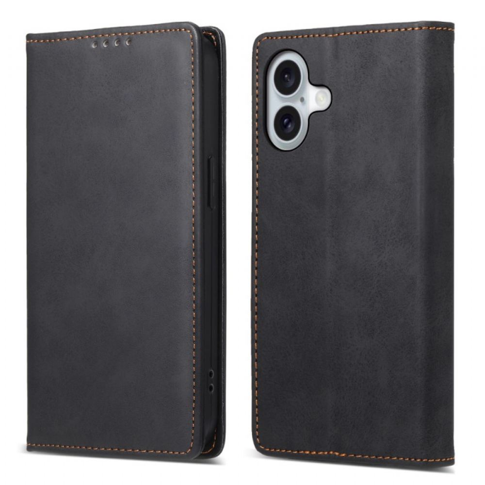 Kožené Pouzdro Folio iPhone 16 Technologie Blokování Rfid S Efektem Vintage Kůže