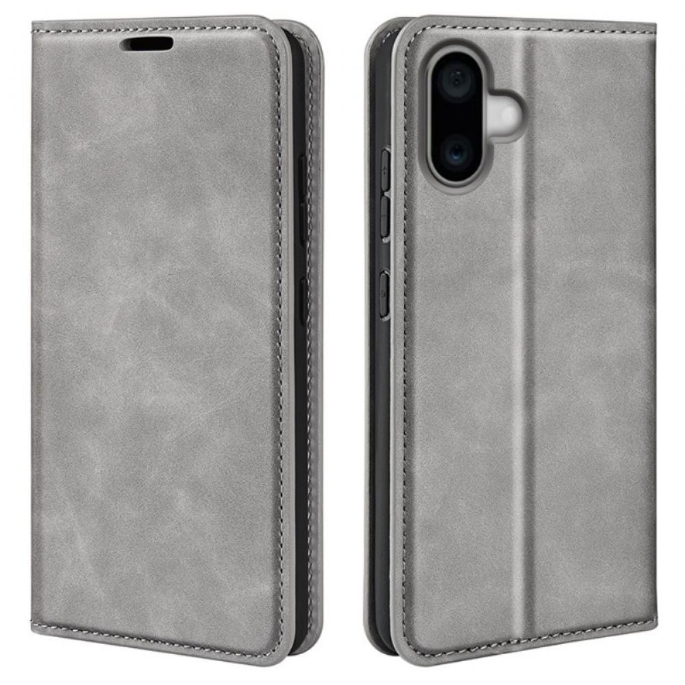 Kožené Pouzdro Folio Na iPhone 16 Klasika