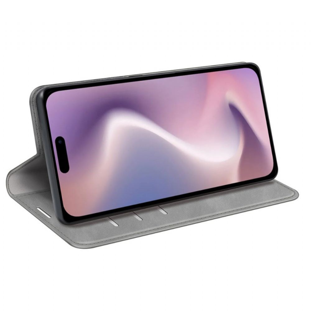 Kožené Pouzdro Folio Na iPhone 16 Klasika
