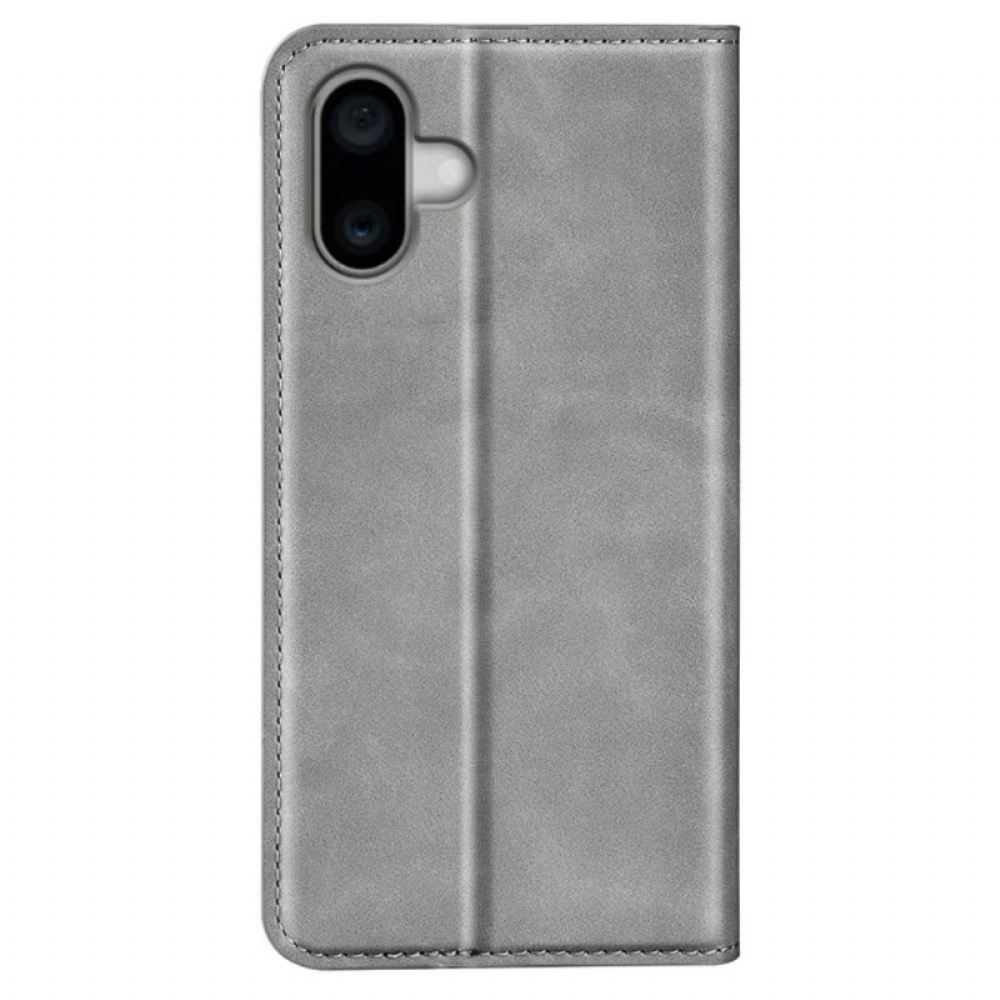 Kožené Pouzdro Folio Na iPhone 16 Klasika