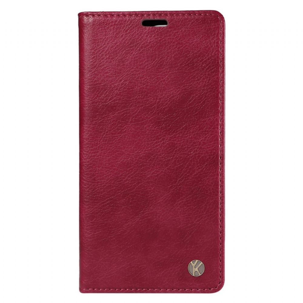 Kožené Pouzdro Folio Na iPhone 16 Vintage Yikatu