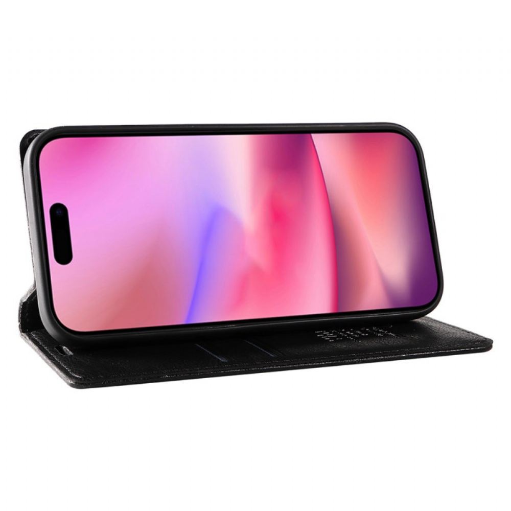 Kožené Pouzdro Folio Na iPhone 16 Vintage Yikatu