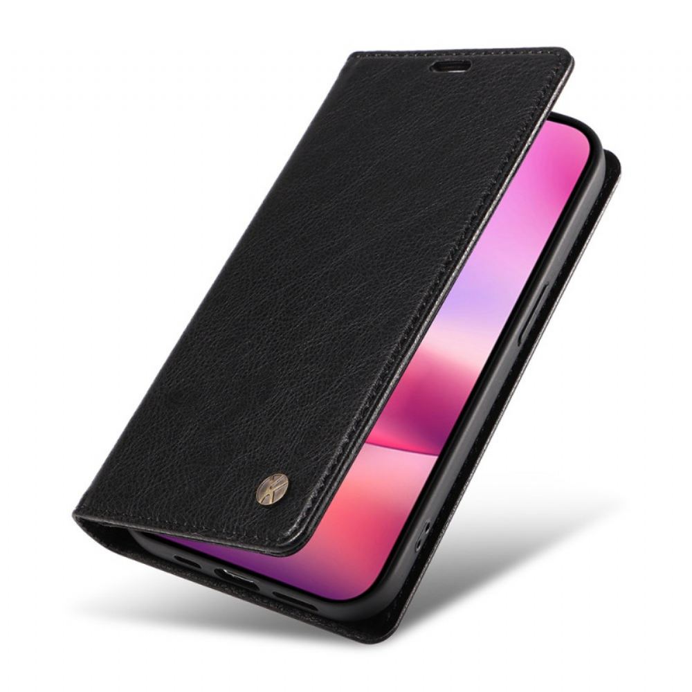Kožené Pouzdro Folio Na iPhone 16 Vintage Yikatu