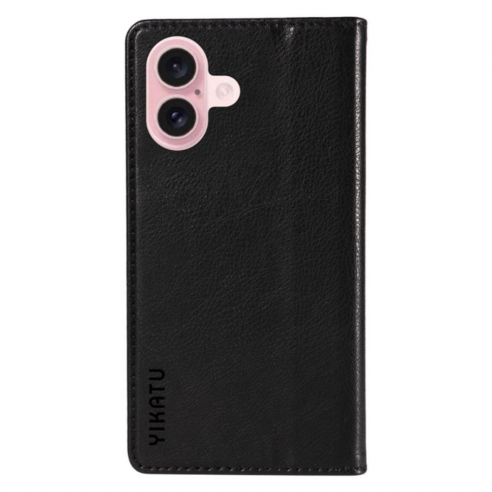 Kožené Pouzdro Folio Na iPhone 16 Vintage Yikatu