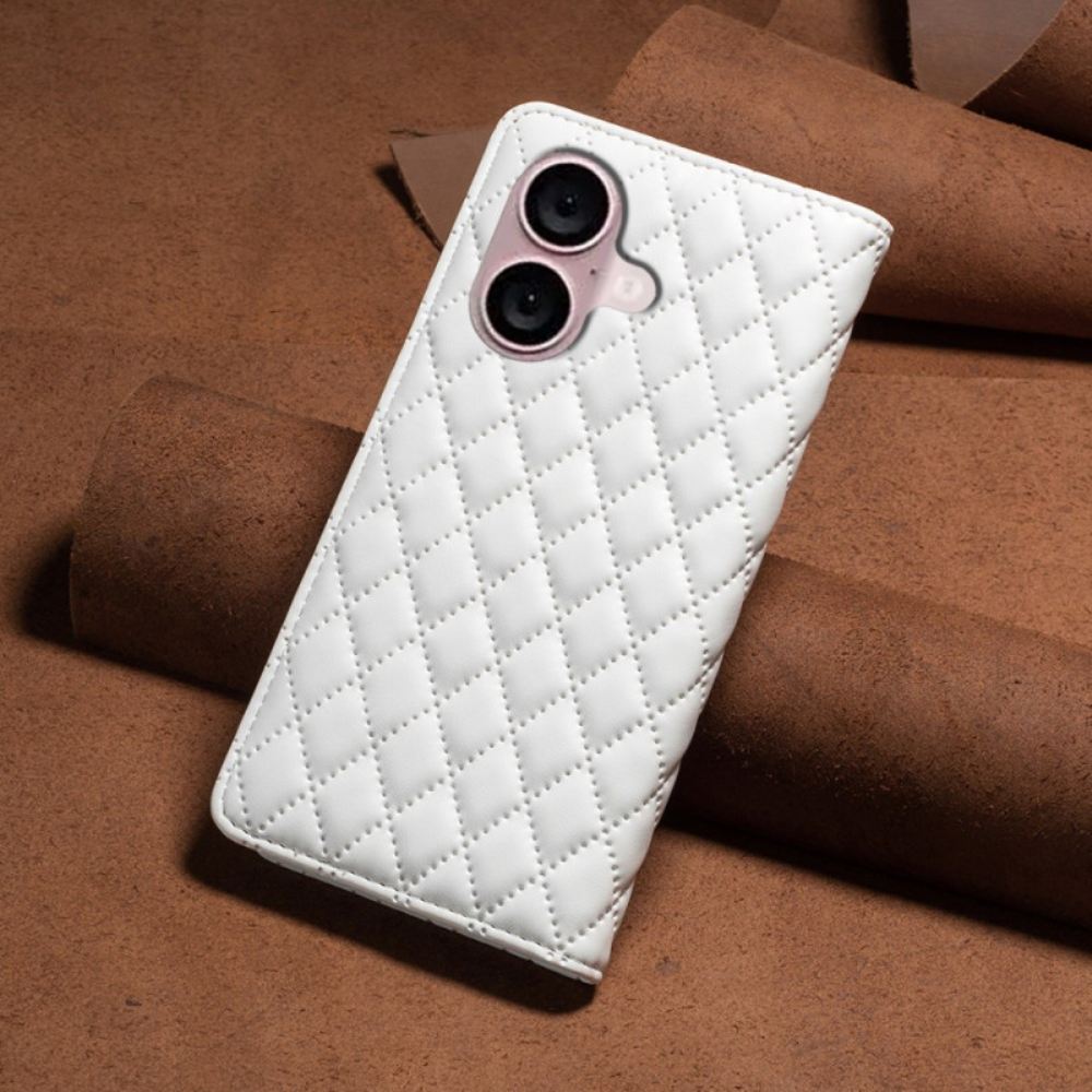 Kožené Pouzdro iPhone 16 Prošívaná Binfen Barva