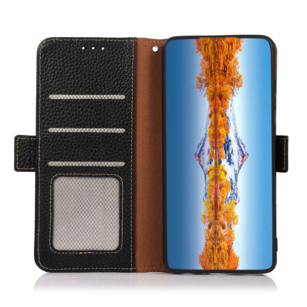 Kožené Pouzdro iPhone 16 Kožené Rfid Blokování Khazneh