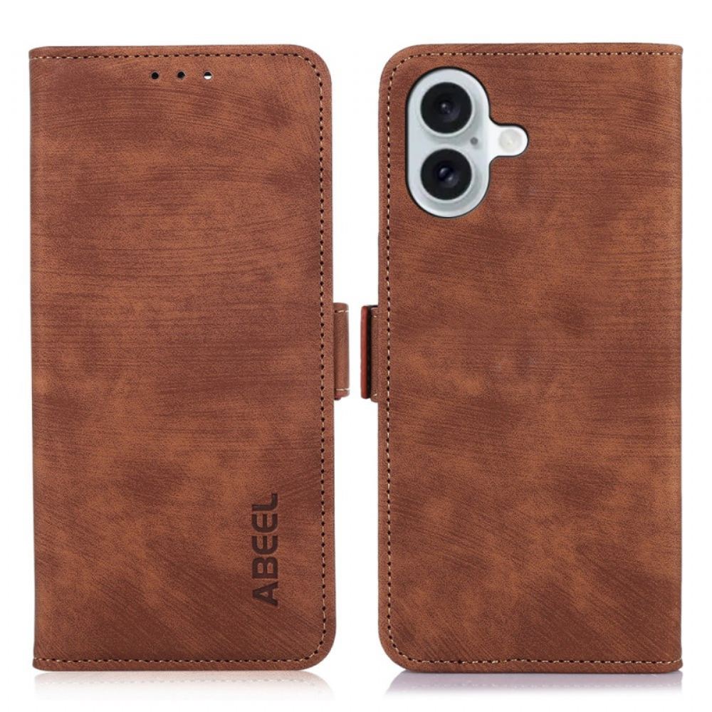 Kožený Kryt iPhone 16 Abeel Vintage Umělá Kůže
