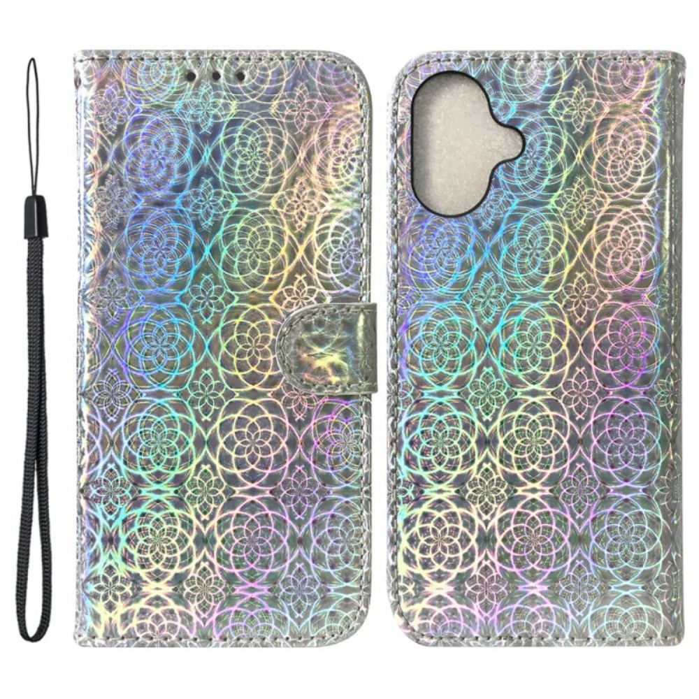 Kožený Kryt iPhone 16 Diskotékový Styl