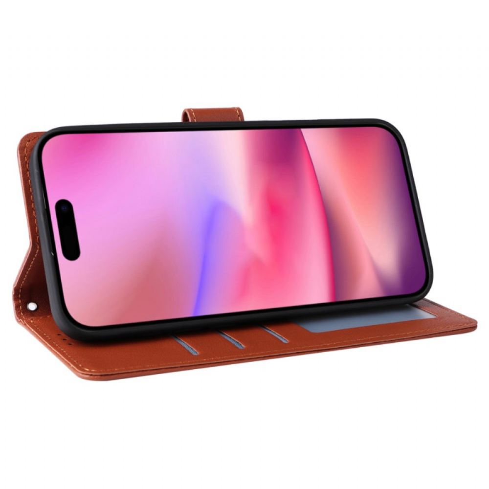 Kožený Kryt iPhone 16 Efekt Hladké Kůže