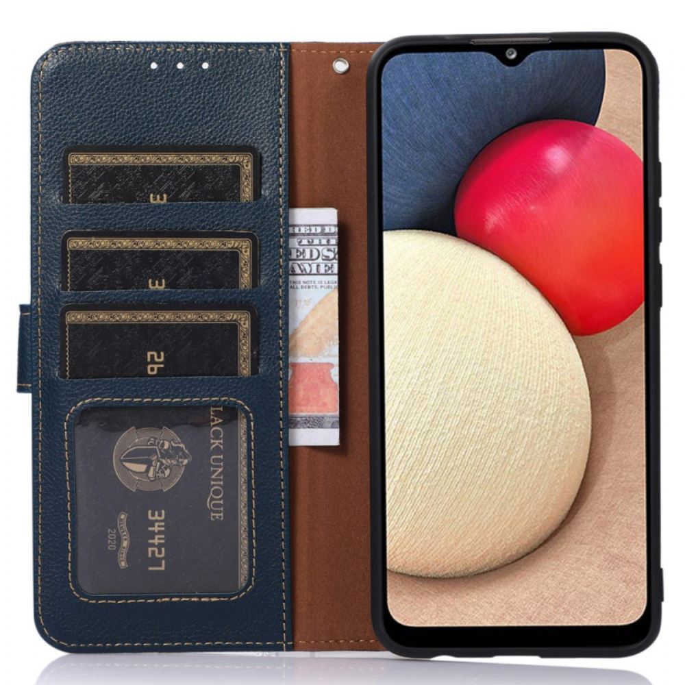 Kožený Kryt iPhone 16 Khazneh Bicolor Blokování Rfid
