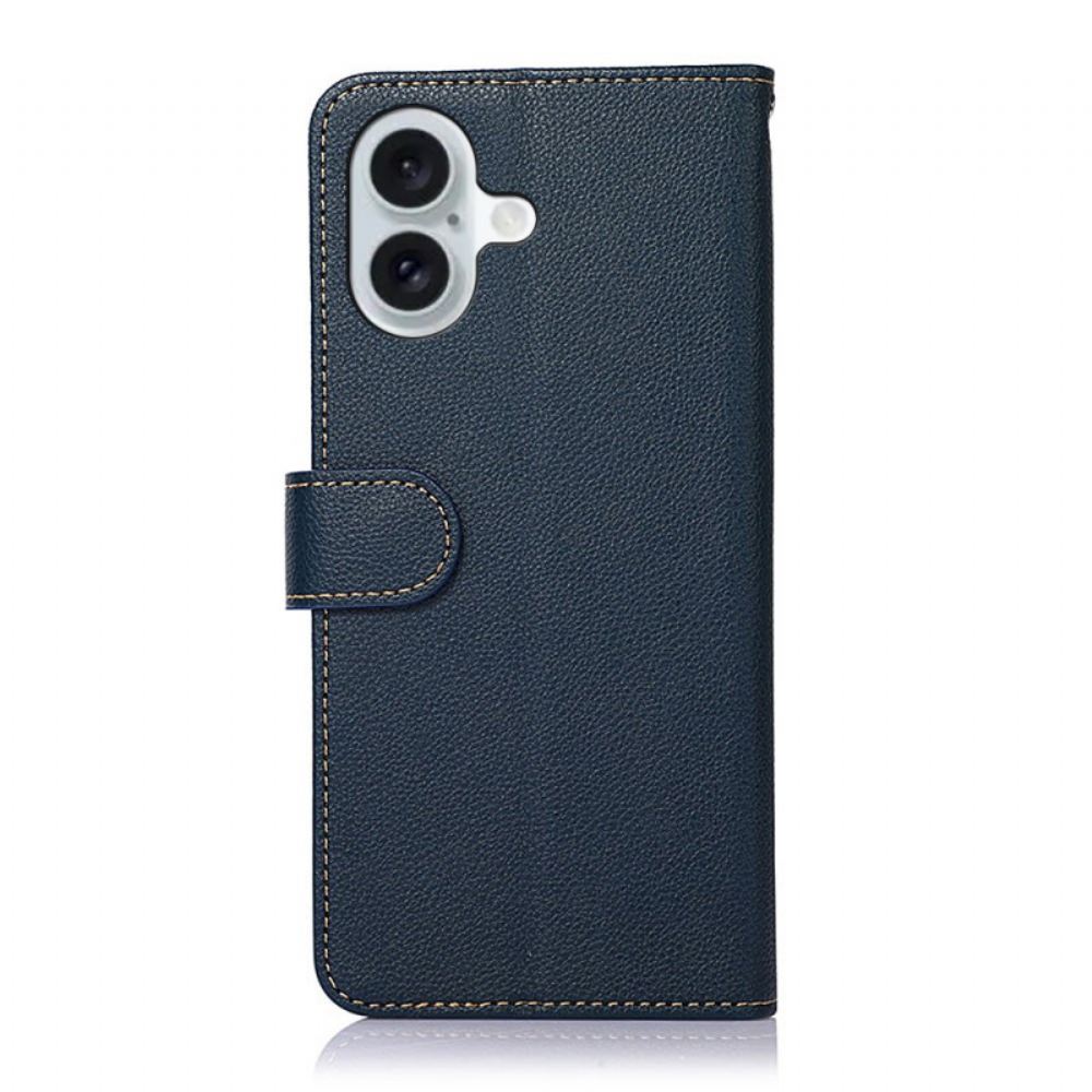 Kožený Kryt iPhone 16 Khazneh Bicolor Blokování Rfid