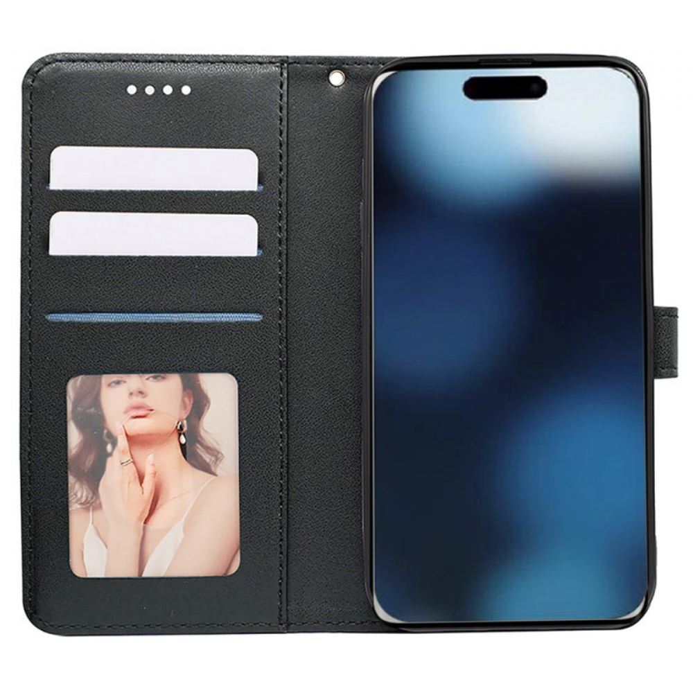 Kožený Kryt iPhone 16 Krychlový Vlys