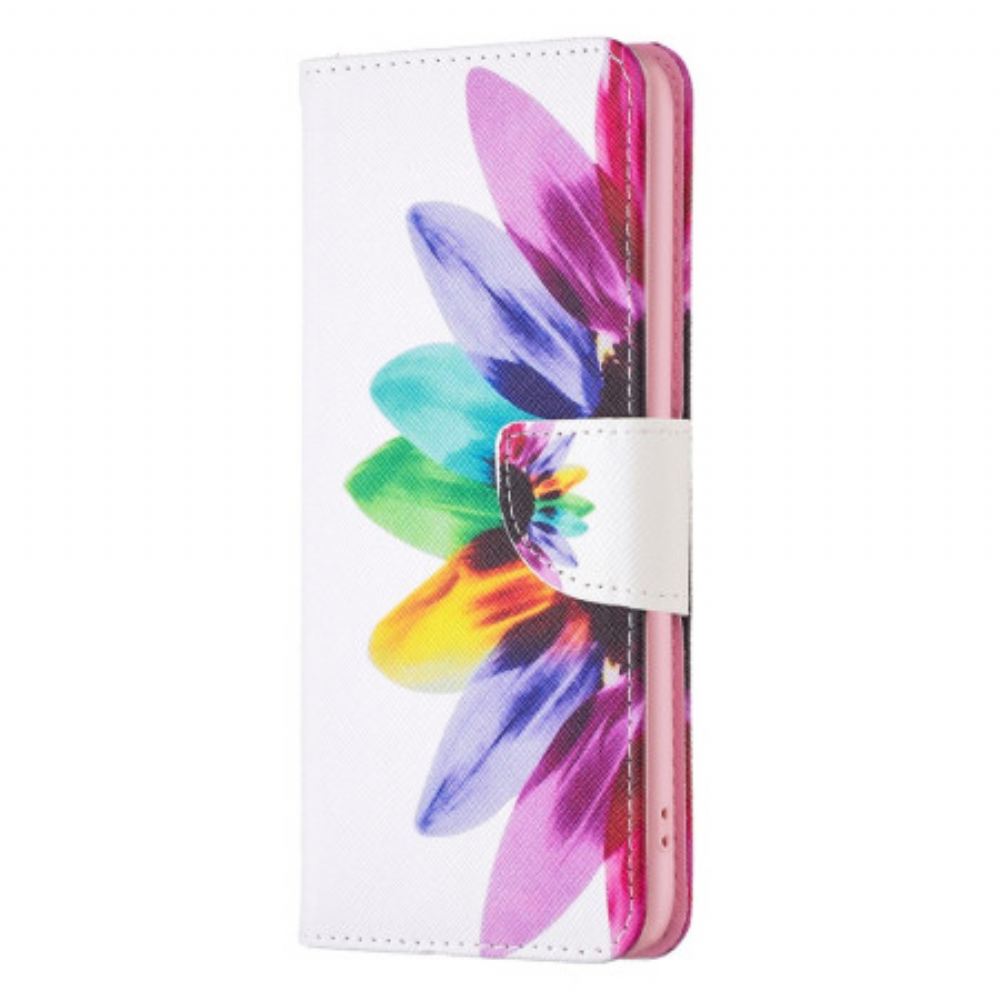 Kožený Kryt iPhone 16 Květina Akvarelu