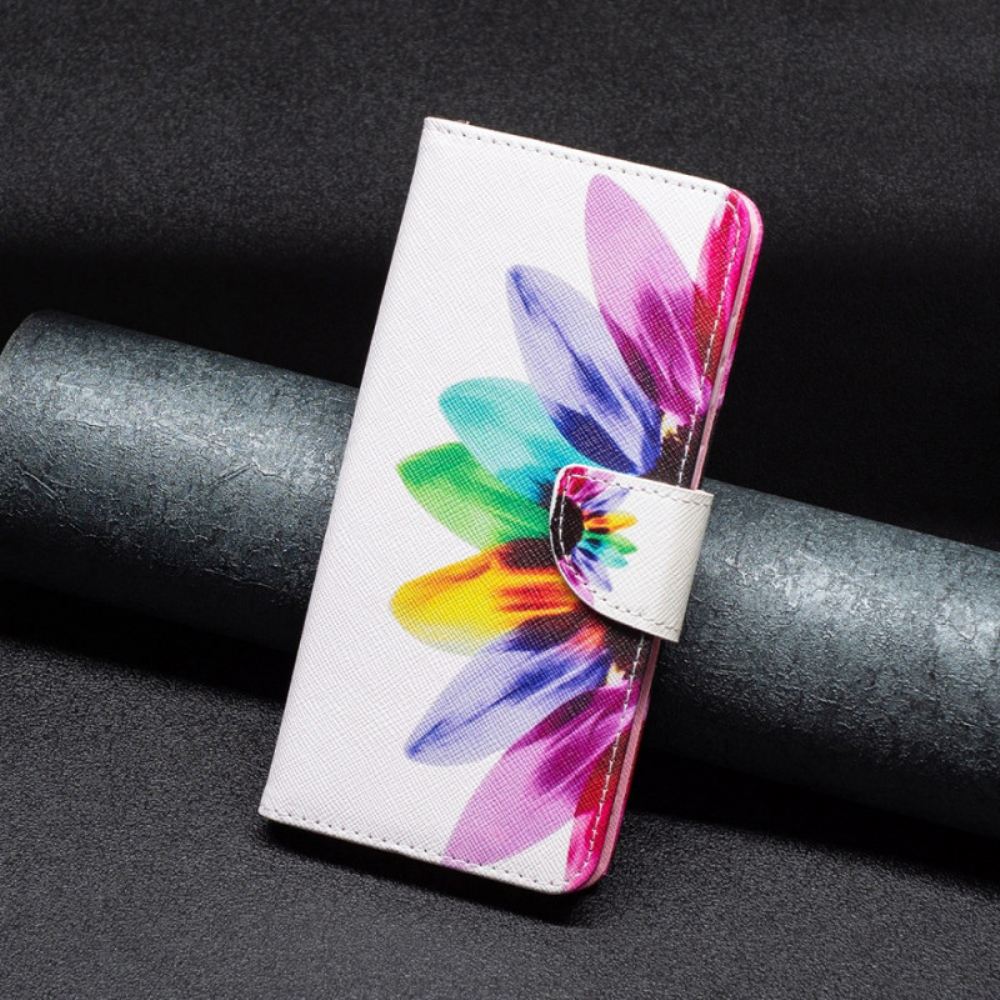Kožený Kryt iPhone 16 Květina Akvarelu