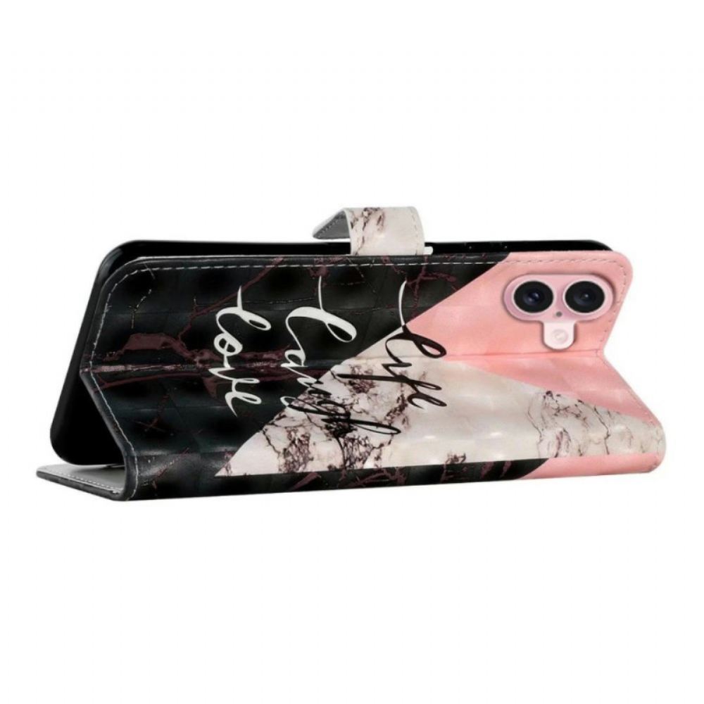 Kožený Kryt iPhone 16 Life Směj Se Lásko