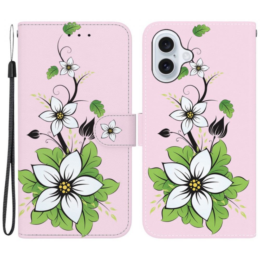 Kožený Kryt iPhone 16 Lily S Popruhem